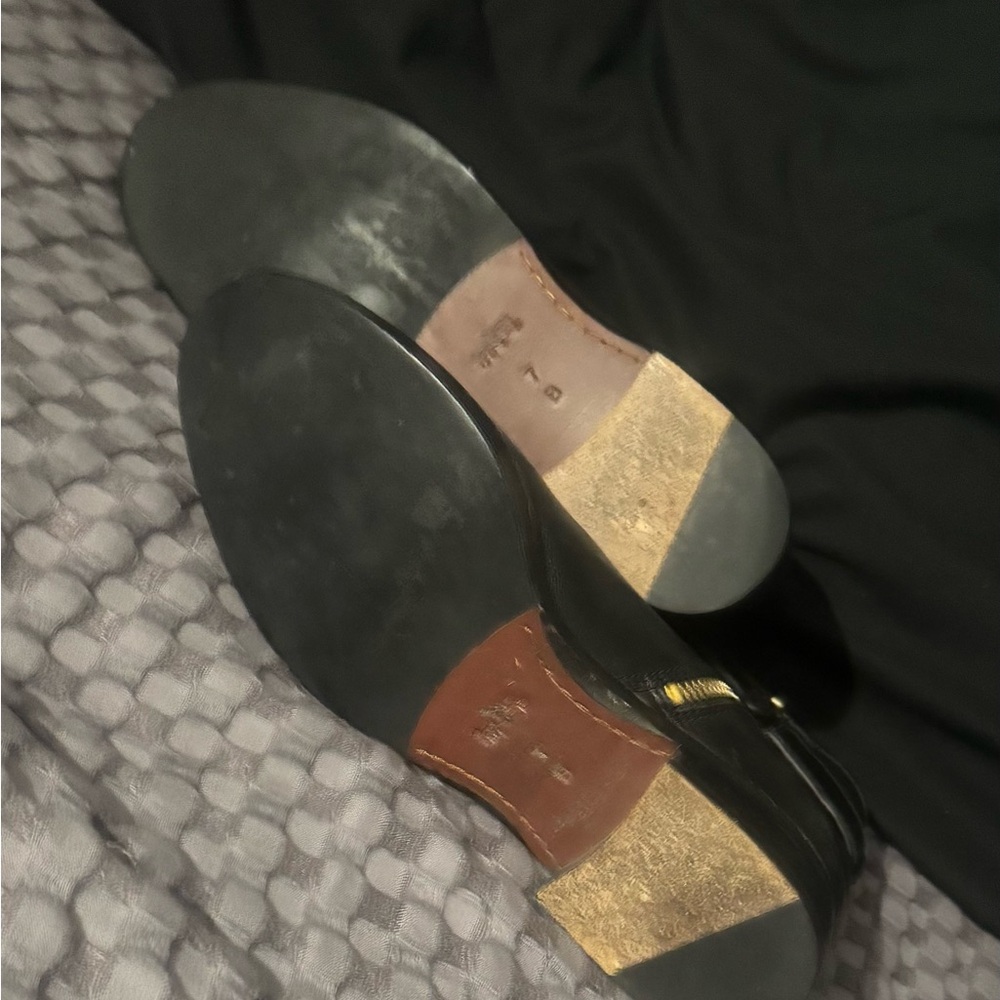 Coach Black and Gold Ankle Boots